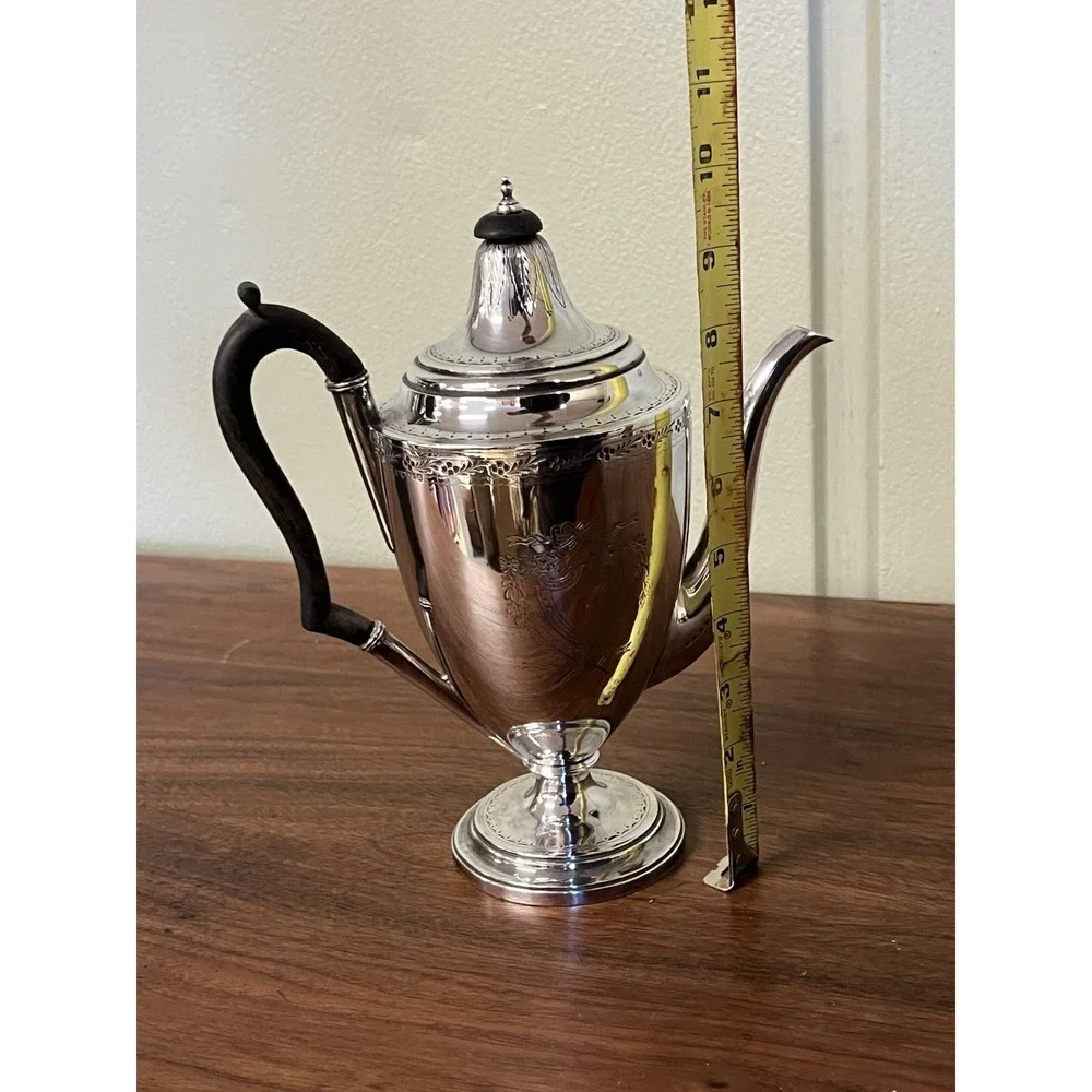 Antique Neoclassical Silver Plated Teapot